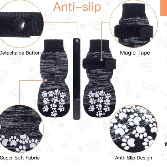 New Expawlorer Double Sided Anti-Slip Dog Socks~Adjustable - Picture 2 of 11